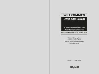 "Welcome and good-bye" – book on Weimar personalities in history, inside cover spread